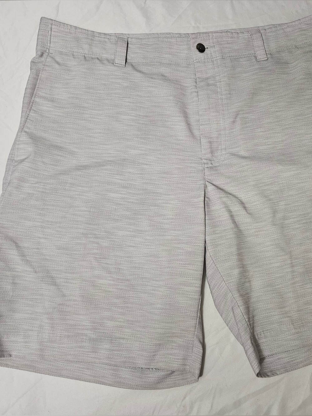 Callaway Mens Size 38 Golf Flat Front Hybrid Shorts Light Gray 9" Inseam!